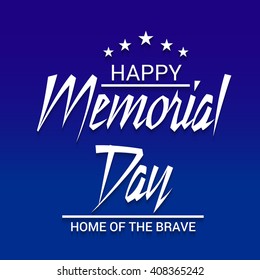Vector illustration of a stylish text for Happy Memorial Day.