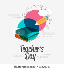 Vector illustration of a stylish text for Happy Teacher's Day.