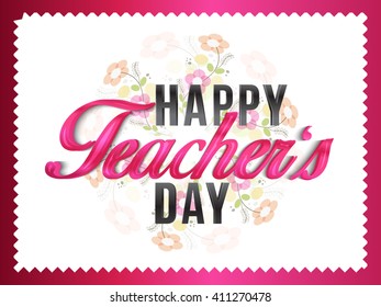 Vector illustration of a stylish text for Happy Teacher's Day.