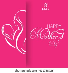 Vector illustration of a stylish text for Happy Mother's Day.