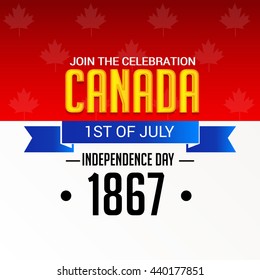 Vector illustration of a stylish text for Happy Canada Day.