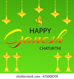 Vector illustration of a stylish text for Happy Ganesh Chaturthi.
