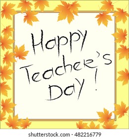 Vector illustration of a stylish text for Happy Teacher's Day.