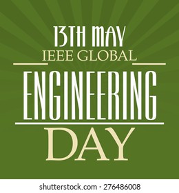 Vector illustration of stylish text for IEEE Global Engineering Day.