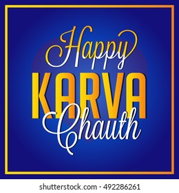 Vector illustration of a stylish text For indian festival Karva Chauth.