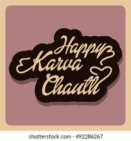 Vector illustration of a stylish text For indian festival Karva Chauth.