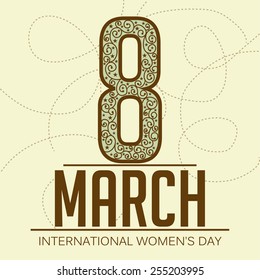 Vector illustration of stylish text for International Women's Day.