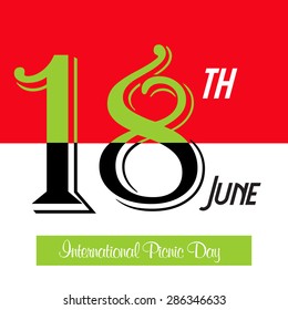 Vector illustration of stylish Text for International Picnic Day.