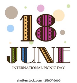 Vector illustration of stylish Text for International Picnic Day.