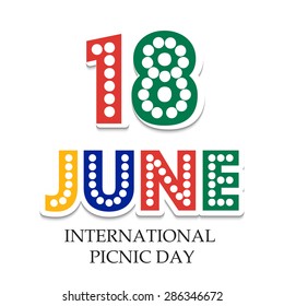Vector illustration of stylish Text for International Picnic Day.