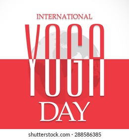 Vector illustration of a stylish text for International Yoga Day.