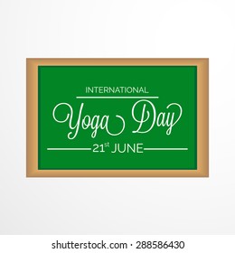 Vector illustration of a stylish text for International Yoga Day.
