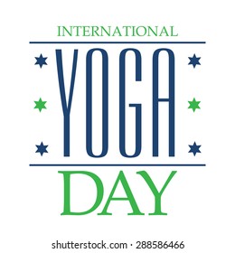 Vector illustration of a stylish text for International Yoga Day.