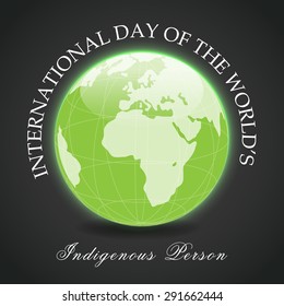 Vector illustration of a stylish text for International Day of the World's Indigenous People.