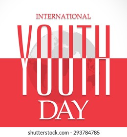 Vector illustration of a stylish text for International Youth Day.