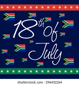 Vector illustration of stylish text for International Nelson Mandela Day.