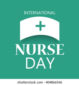 Vector illustration of a stylish text for International Nurse Day.