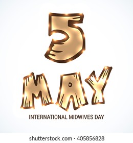 Vector illustration of stylish text for International Midwives Day.