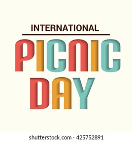 Vector illustration of a stylish text for International Picnic Day.