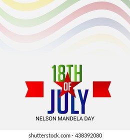 Vector illustration of a stylish text for International Nelson Mandela Day.