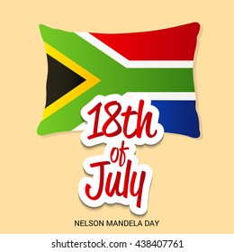 Vector illustration of a stylish text for International Nelson Mandela Day.
