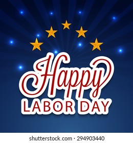 Vector illustration of a stylish text for Labor Day, United States of America.