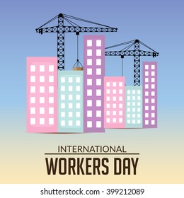 Vector illustration of a Stylish text Labour Day on abstract background.