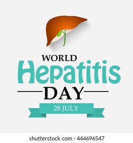 Vector illustration of a stylish text with Liver for World Hepatitis Day.