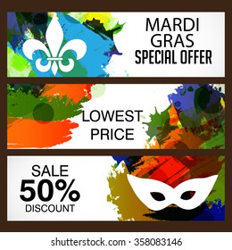 Vector illustration of a stylish text for Mardi Gras.
