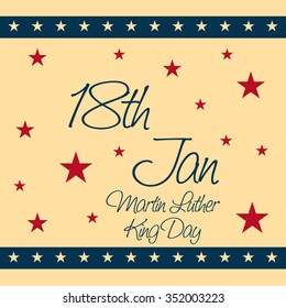 Vector illustration of stylish text for Martin Luther King Day background.