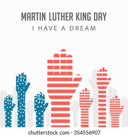 Vector illustration of stylish text  for Martin Luther King Day background.