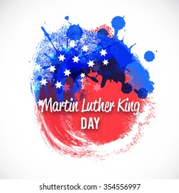 Vector illustration of stylish text  for Martin Luther King Day on grungy background.