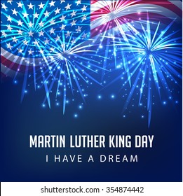 Vektorgrafik von stylischem Text für Martin Luther King Day Hintergrund.