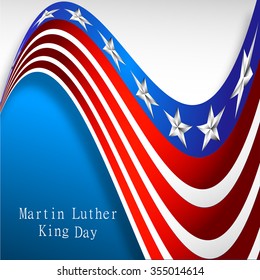 Vector Illustration of stylish text for Martin Luther King Day background.