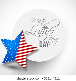 Vector illustration of stylish text for Martin Luther King Day background.