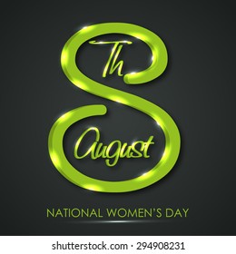 Vector illustration of a stylish text for National Women's Day.