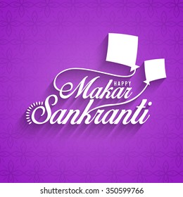 Imagen vectorial texto elegante sobre el hermoso diseño de fondo de Makar Sankrant.