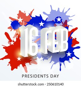 Vector illustration of stylish text for Presidents Day in gray background.