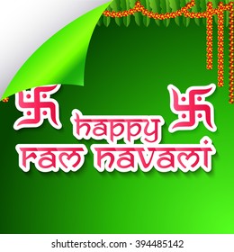 Vector illustration a stylish text for Ram Navami.