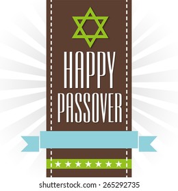 Vector illustration of stylish text with ribbon for Happy Passover.