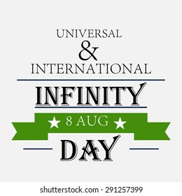 Vector illustration of stylish text with ribbon for Universal And International Infinity Day.