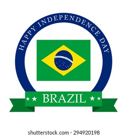 Vector illustration of stylish text with ribbon for Brazil Independence Day.
