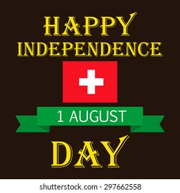Vector illustration of a stylish text for switzerland Independence Day.
