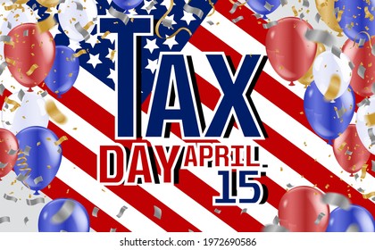 Vector illustration of stylish text for Tax Day