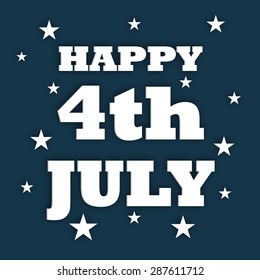 Vector illustration of a stylish text for USA Independence Day.