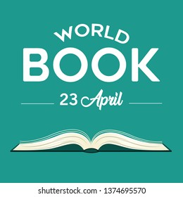 Vector illustration of stylish text for World Book Day. 23 April