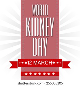 Vector illustration of stylish text for World Kidney Day.