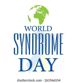 vector illustration of stylish text for World Syndrome Day in white background.