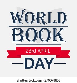 Vector illustration of stylish text for World Book Day.