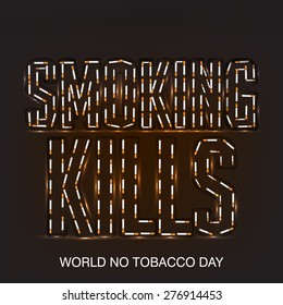 Vector illustration of stylish text for World No Smoking Day.